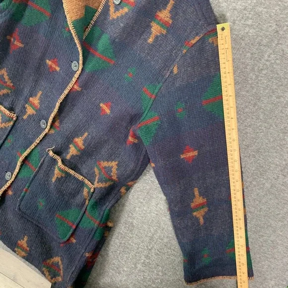 VTG Woolrich Duster Womens 2XL Reversible Southwestern Blanket Tribal Aztec 80's